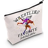LEVLO Wrestling Sport Cosmetic Make Up Bag - Multicolor Zipper Pouch - Travel Cosmetic Case - Women-Travelers