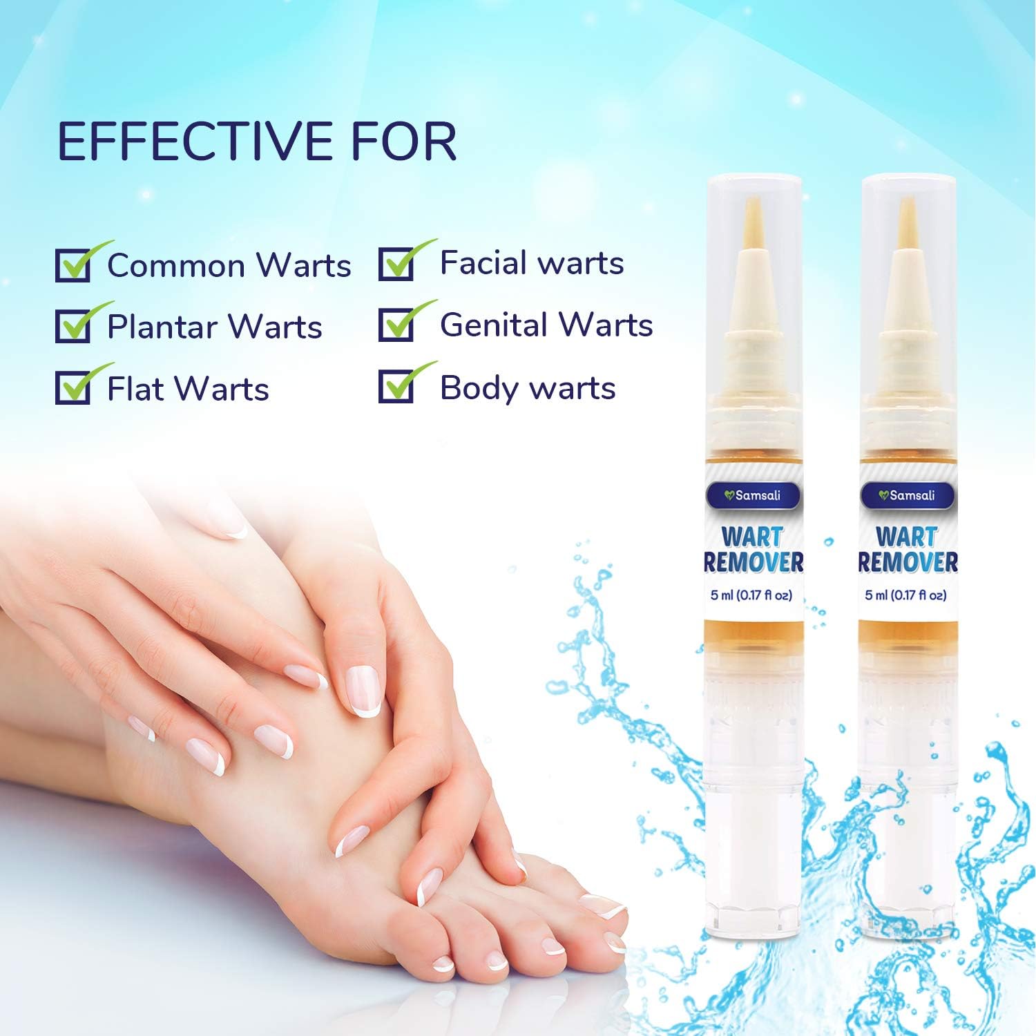 Samsali Wart Remover, Maximum Strength, Easy and Painless Wart Remover,  Removing all Kinds of Common Warts, Best Wart Remover for Removing Warts: Health & Personal Care