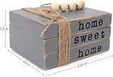 kroucoco Small Wood Decorative Book Stacks - Farmhouse Grey Decor view 8