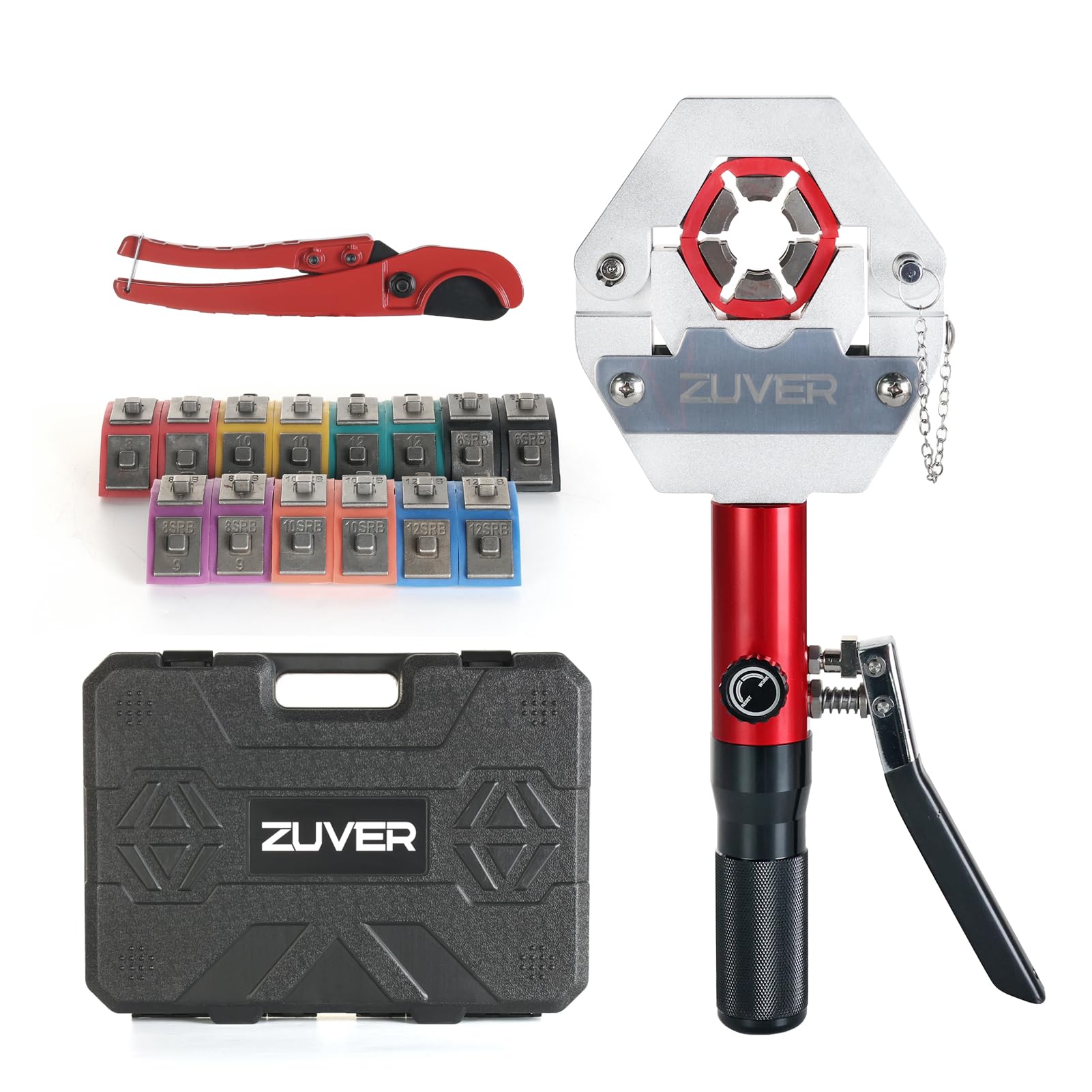 Photo 1 of ZUVER Hydraulic AC Hose Crimper Kit with Pipe Cutter and 7 Dies- Handheld 71500 Hydra-Krimp for Air Conditioning Repair, Manual Crimper for BH Air Conditioner Hose & Beadlock Fittings