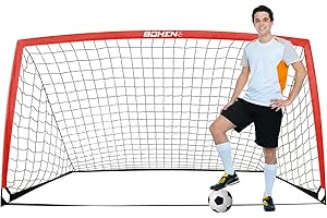 BOHEN 6x4FT/9x5FT/5x3FT Portable Soccer Goal for Kids Backyard with Carry Bag - Easy Folding Lightweight Fun for Outdoor Indoor Training Games for Teen Youth Adult
