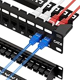Iwillink 10Gbps Patch Panel 24 Port, RJ45 Through Coupler Cat6 Patch Panel UTP 19-Inch 1U with Back Bar, Wallmount or Rackmou