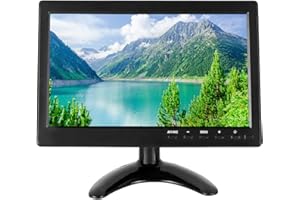 WHOLEV 10.1 inch CCTV HDMI Monitor 1280X800 IPS Color Screen Home Security Monitor with AV/VGA/BNC/HDMI Input Built-in Speaker for Raspberry Pi