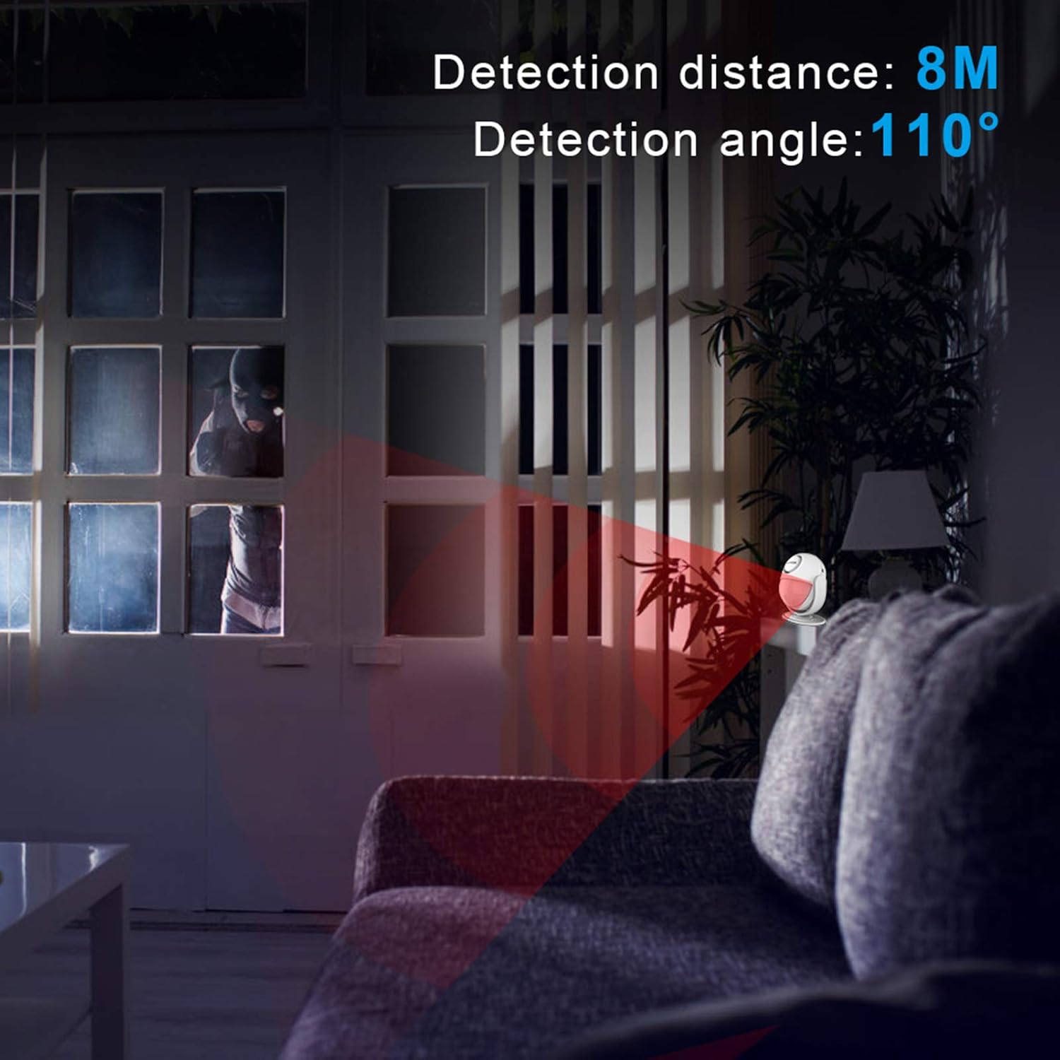 RISWOND Motion Sensor Alarm, Wireless Infrared Home Security System