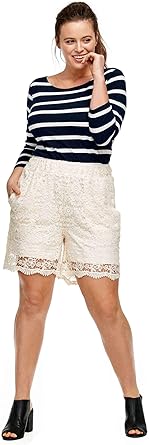 women's plus size lace shorts