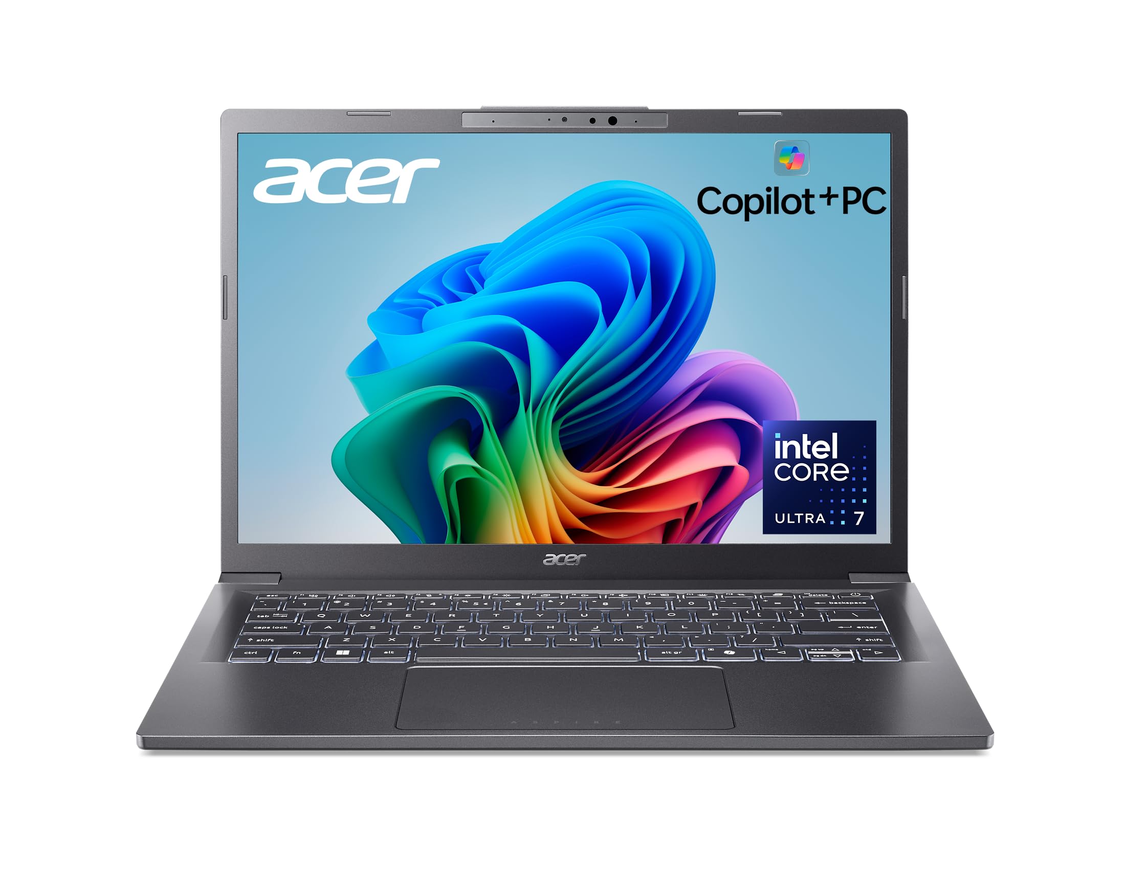 Acer Aspire 14 AI Copilot+ PC | 14" WUXGA Display | Intel Core Ultra 7 Processor 256V | NPU: Up to 47 Tops - GPU: Up to 64 Tops | Intel ARC 140V | 16GB LPDDR5X | 1TB SSD | Wi-Fi 6E | A14-52M-72S0