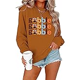 IsPICK Thanksgiving Sweatshirt Women Gobble Gobble Turkey Graphic Shirt Vintage Long Sleeve Gift Fall Pullover Tops