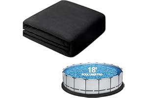 IRIISY 280G/M² Thicker 18 ft Round Pool Liner Pad, Pre-Cut Pool Mat, Geotextile Material Thickened Pool Mat for Above Ground Pool, Heavy Duty Pool Pad for Puncture Resistent, Extend Liner Life, Black (18')