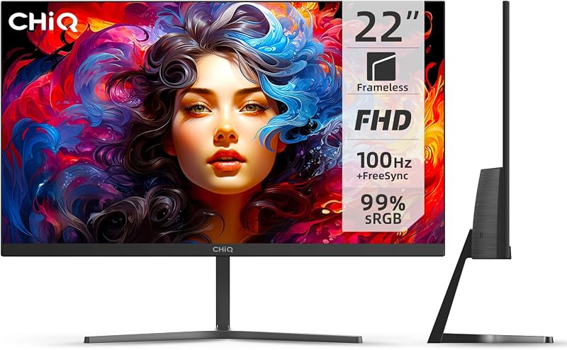 CHiQ 22F650 22 Inch Monitor FHD 1080p 100Hz sRGB 99% HDMI VGA Ultra Slim