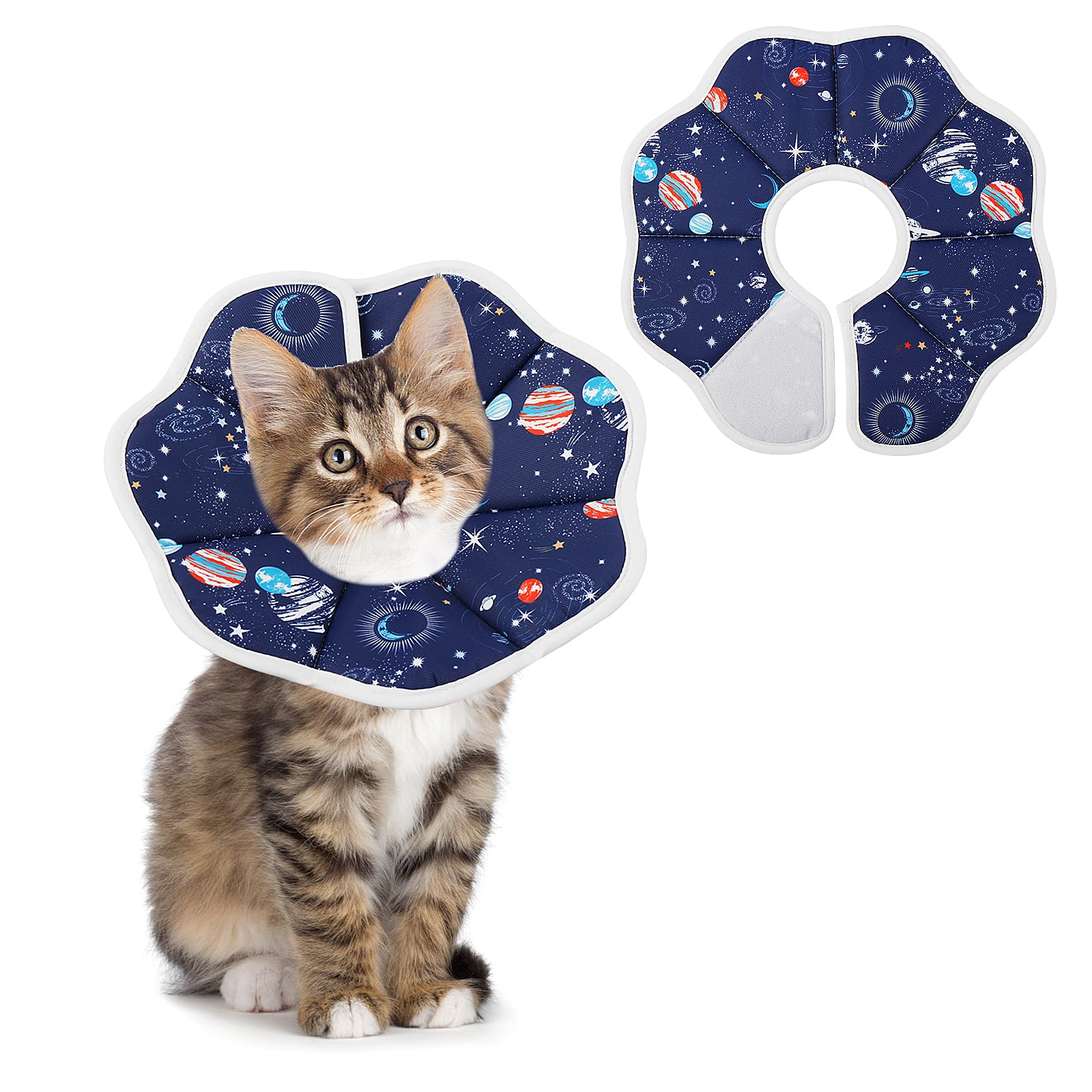 TIESOME Small Kitten Recovery Cone - Adjustable Cat Cone Collar (Neck Diameter: 6.3-9inch)