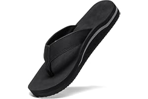 proutdor Men's Wide Flip Flop with Orthotic Arch Support Athletic Slide Thong Sandals for Men Soft Cushion Footbed