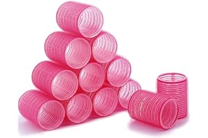 Hair Rollers Set Self Grip, 12 Pack Salon Hair Dressing Curlers, Hair Curlers, DIY Curly Hairstyle, Random Color