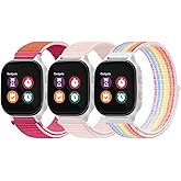 GEAK 3 Pack Kids Nylon Bands Compatible with Gizmo Watch 3 2 1 Band Replacement/Cosmo Jr Track Watch Band, 20mm Quick Release Pins Breathable Velcro Nylon Loop for Gizmo Watch Band Kids Girls Boys