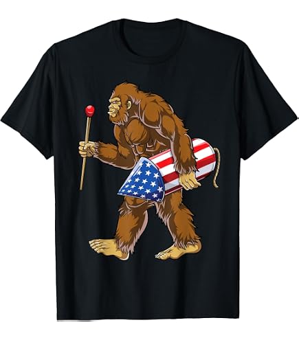Amazon.com: Bigfoot Fireworks 4th of July Men Sasquatch American
