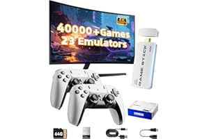 LIKSGIMI 2026 Upgraded Retro Gaming Console Stick, Video Game Stick Built-in 23 Emulators Console, 40000+ Games with 4K HDMI, Plug & Play TV Video Games Stick with Dual 2.4G Wireless Controllers