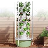 TIRUSS Hydroponic Growing Kit System, Tower Garden Hydroponic Tower with 4 LED Grow Lights, 7 Layer 28 Pots Planter, Indoor Herb Garden Planter for Lettuce, Veggies, and Fresh Greens