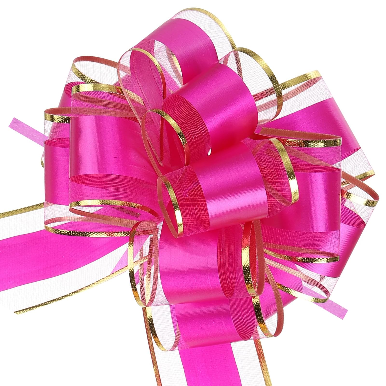 MACHSWON 10pcs 6 Inch Rose Red Pull Bows with Gold Edge Ribbon Large Gift Bows for Valentine's Day Xmas Holiday Decoration Baskets Gift Wrapping