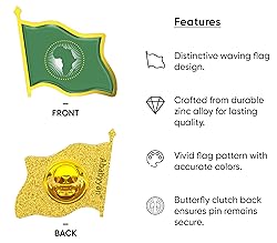 African Union Flag Lapel Pin - Enamel Metal