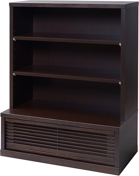 Amazon Co Jp 大川家具 アビライト 日本製 シェルフ 天然木 引出付 多目的フリーボード 幅80 ロータイプ ブラウン 3211 ホーム キッチン