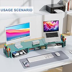 gianotter Dual Monitor Stand Riser, Desk Organizer