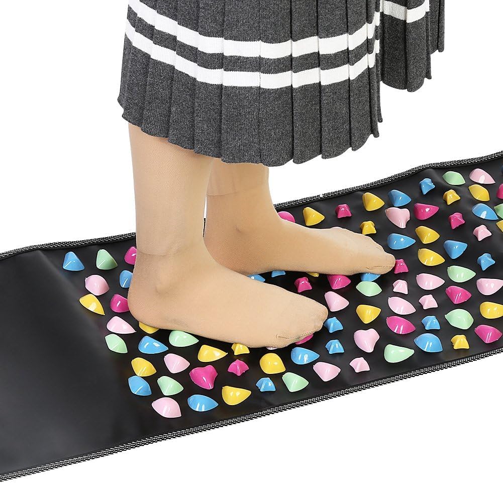 Foot Reflexology Walk Stone Massage Mat Fu massagematte, Foot Pain Relief Feet Walk Massager for Home Pedicure