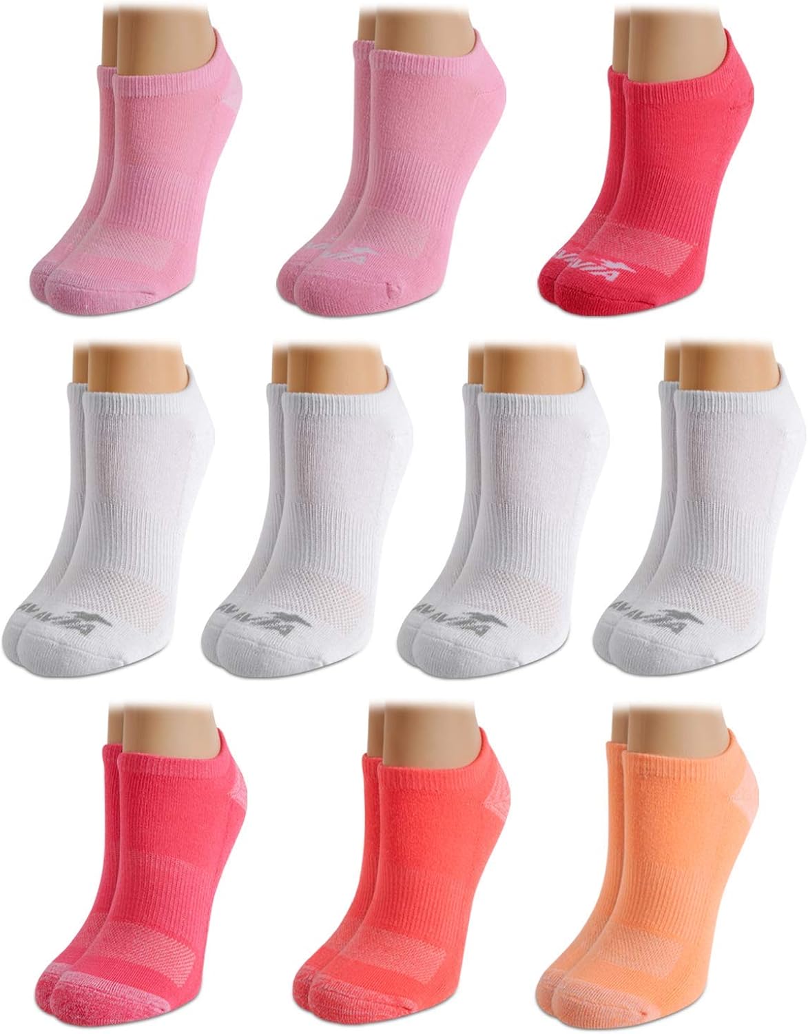 Avia Women's Athletic Performance Cushioned No Show Solid Socks (10