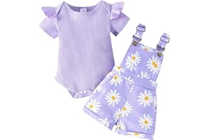 BRICUTESK Baby Girl Clothes toddler fall outfit Ruffles long sleeve Romper+suspender skirt dress+ DIY Headband 3pcs