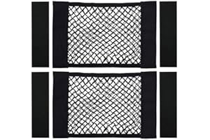 2PCS 9.8x15.7in Mesh Cargo Net Mesh Storage Pocket Bag Wall Sticker Organizer Pouch Bag Storage Mesh Net Elastic and Durable 