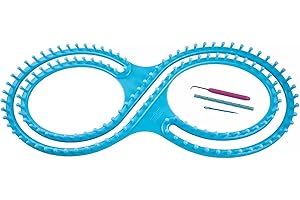 WAYION 55" Afphgan Serenity Loom Knitting Board Weave Loom Kit with Step by Step Instructions Great for The Experienced Loom Knitter(Blue/Pink) (Blue)