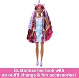 Barbie Fun & Fancy Hair Doll Extra-Long Colorful Hair Pink Dress 10 Accessories view 5