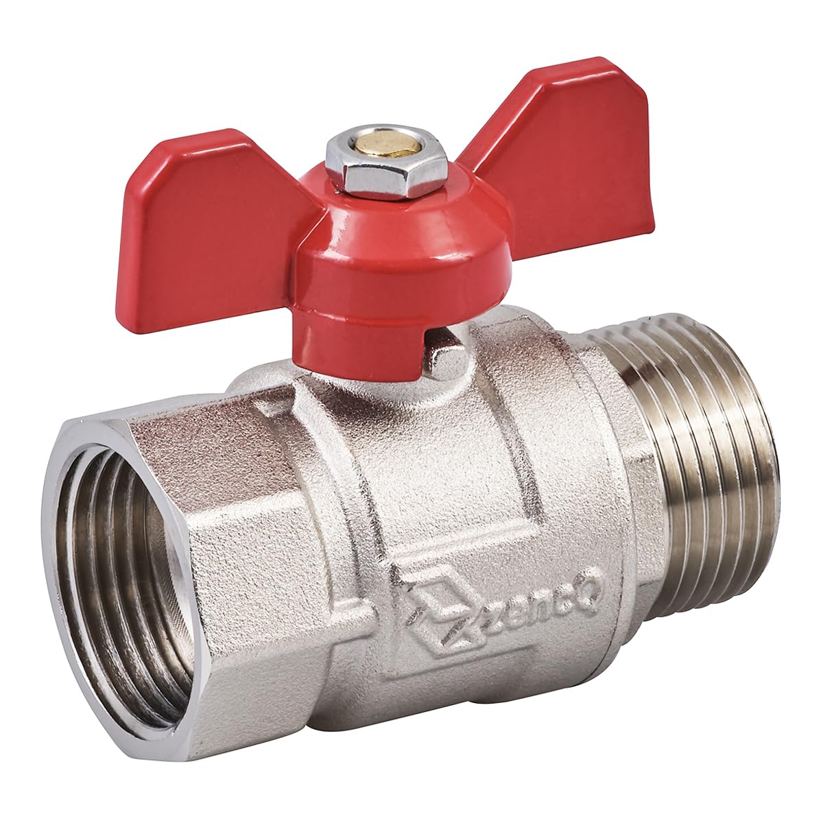 zencQ Butterfly Brass Ball Valve MF 1/2" 3/4" 1" zoll 40PN double outlets coverter for water tank for toilet cistern washers ball valve diaphragm washer repair kit bottom entry