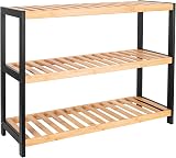 Vencier Bamboo Shoe Rack Natural 3 Tier Easy Assembly Large Capacity view 1