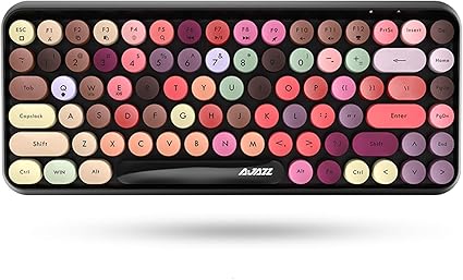 Amazon Co Jp Ajazz ブルートゥース タブレット用キーボード かわいい レディースキーボード ワイヤレスキーボード コンパクト キーボード 軽量 Bluetooth キーボード タイプライター 英語配列 カラフル パソコン 周辺機器