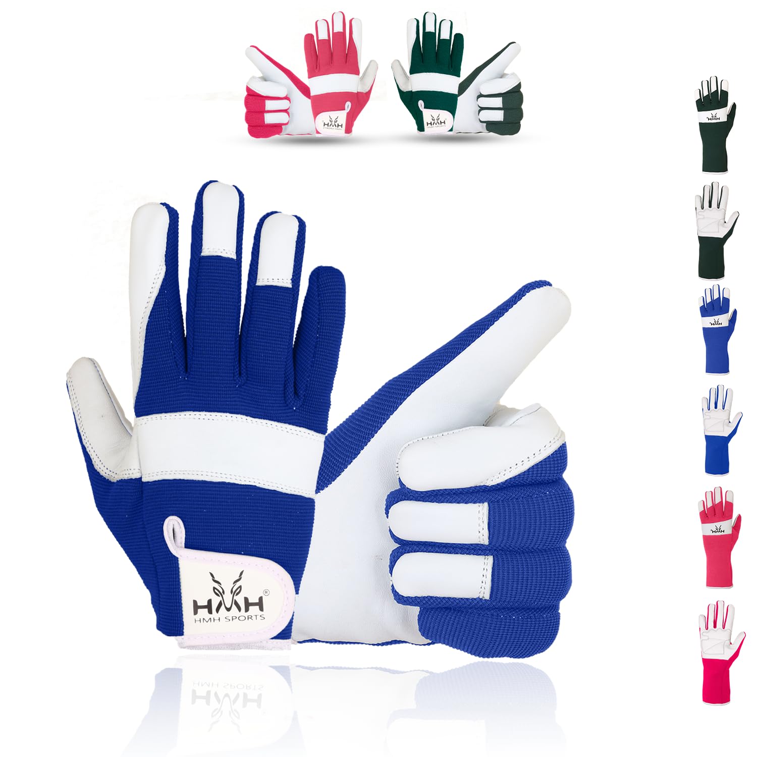 HMH Leather Gardening Gloves For Women - Heavy Duty Work Gloves Men - Dexterity Gloves – Thorn Proof Safety garden gloves mechanic builders (Blue Short, S) — image 1