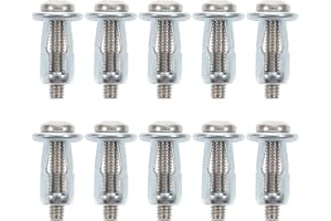 IMIKEYA 10pcs M4X20 Hollow Core Door Anchor and Screws - Metal Cavity Fixing Wall Screw Anchors Jack Nuts for Hollow Plastic 