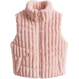 Dokotoo Womens 2026 Sleeveless Vest Striped Full Zip Warm Outerwear Coat | 2026 Fall Winter Clothes,Sleeveless,Casual Jacket,