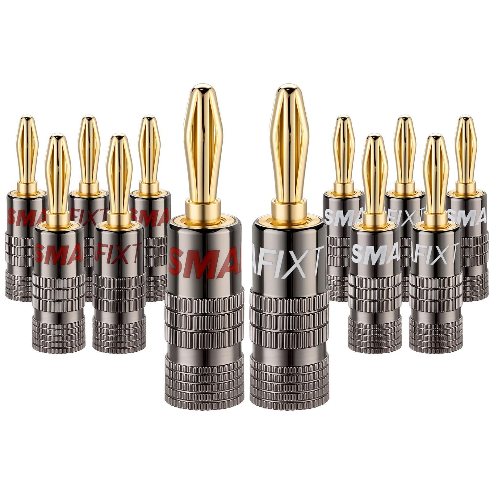Photo 1 of Smafixt Banana Plugs for Speaker Wire, 24K Gold Plated Speaker Connectors, 6 Pairs/ 12Pcs Banana Plug Set1052304231
lpnpmeq7897792
