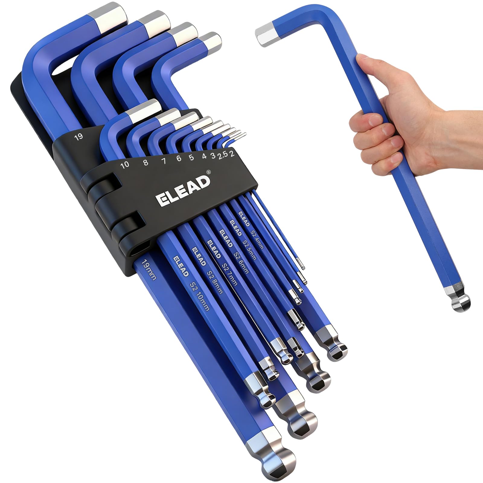 ELEAD Jumbo Hex Key Allen Wrench Set | 13-Piece Metric 2-19mm | Long ...