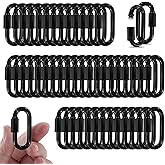 50PCS 2Inch Quick Links,Black Chain Connector Link,Screw Galvanized Steel Heavy Duty Chain Links, 3/16" M5 Locking Carabiners for Connecting Hammock, Key Chain, Pet Leash,Gym,Camping 650 Lbs