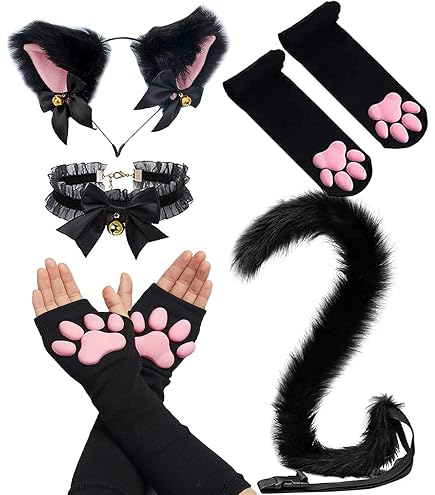 Irtysh Disfraz De Sirvienta Anime - Conejo Kawaii Con Orejas De Gato, Guantes Y Calcetines - Cosplay Lolita Para Mujer Y Hombre