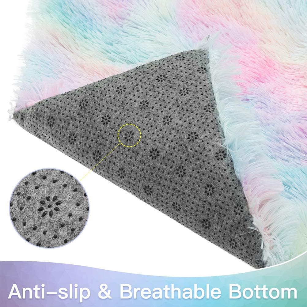 Mihachi Cat Bed/Mat for Indoor Cats - Pet Bed Cushion for Small Dogs, Warm Cave, Soft Colorful Plush Fluffy Puppy Sofa with Anti Slip Bottom : Pet Supplies