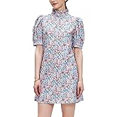 D-Sun Women's Fall Floral Mini Dress Short Sleeve Button Down Casual Boho Beach Shirt Mini Dress
