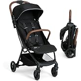 Jeep Altitude Compact Travel Stroller by Delta Children Greenguard Gold, Easy One Hand Fold, Lightweight, Extendable Canopy with Peek-a-Boo Window, Reclining Seat, 4 Wheel Suspension, Black