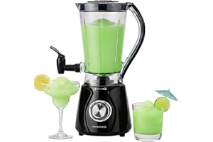 OVENTE Margarita Machine and Frozen Drink Maker with 350W Power, Easy Spout Dispenser, Stainless Steel Blade, 48-Ounce Electric Blender for Smoothies, Margaritas, Daiquiris and Slushies, Black BPM12B