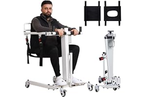 HURCHEN Electric Patient Lift Transfer Chair, Foldable Transfer Lift Chair Patient Lift for Car, Transfer Chair for Elderly and Disabled, Wheelchair to Car Transfer Devices, Height/Width Adjust