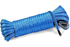 STRATFORD WORKS Synthetic Winch Rope ¼ inch x 50ft - Winch Cable Replacement with 8000 lbs Breaking Strength - Synthetic Rope Winch Cable for Off-Roader ATV UTV