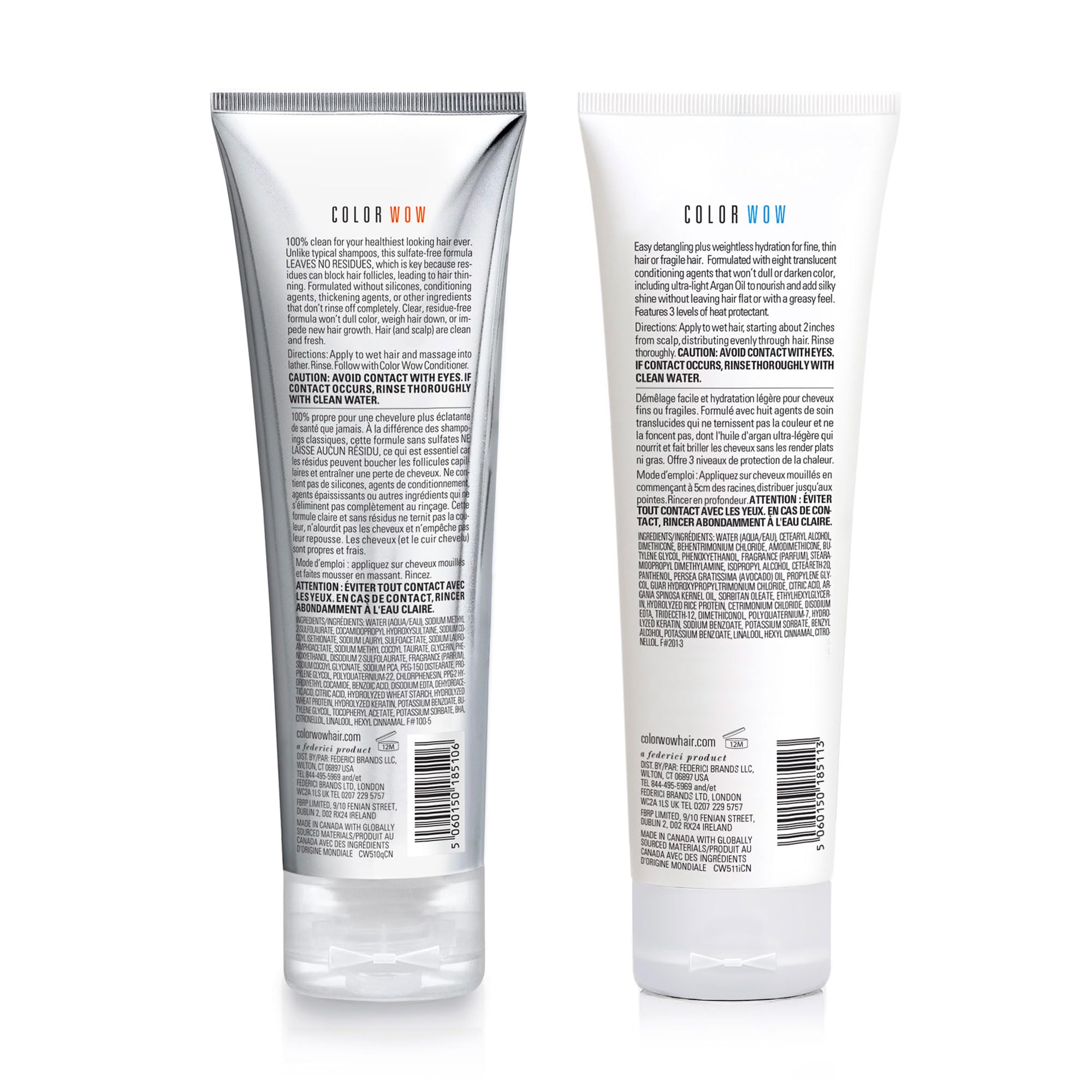 COLOR WOW Dream Clean Duo - 100% clean, sulfate-free COLOR SECURITY SHAMPOO and weightless COLOR SECURITY CONDITIONER| Achieve Super Glossy, Hydrated Hair