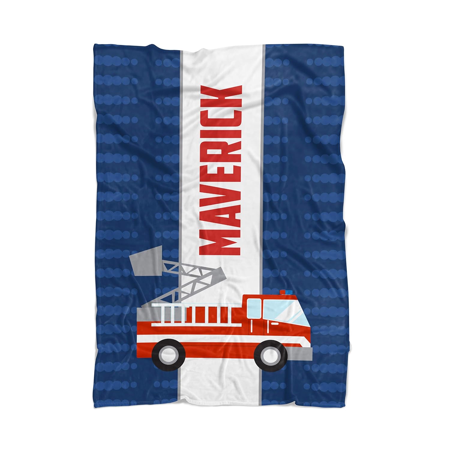 Fire Truck Blanket Navy Blue Fire Engine Truck Personalized Baby Name Blanket