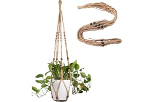 Macrame Plant Hanger Indoor Hanging Plant Holder Hanging Planter Basket with Beads No Tassels for Outdoor Boho Home Decor 35 
