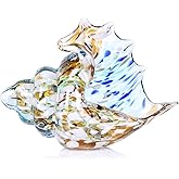 LCCCK Hand Blown Glass Conch Shell Sculpture, Sea Glass Art Figurines, Beachy Room Decor, Brown Conch Shell Decorative Statues, Sea Shell Coastal Decor for Shelf House Room, Beachy Gifts